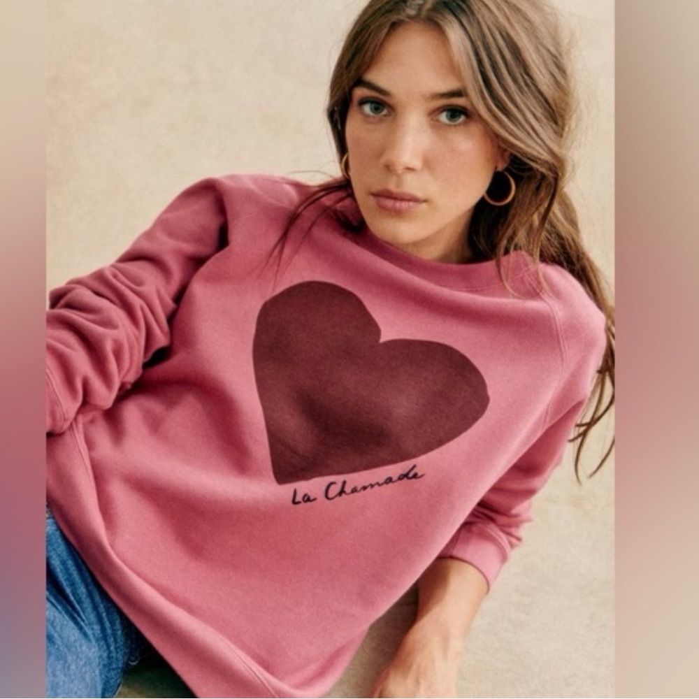 Sézane Heart Graphic Sweatshirt